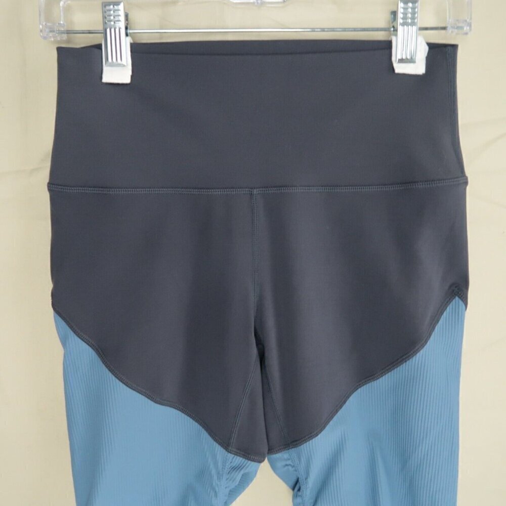 Zyia Active Storm Parallel Luxe Leggings Blue Gray Ribbed Workout Women's Size 4 - Picture 5 of 13